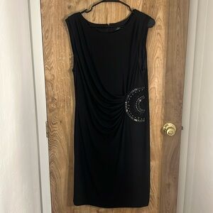 Tahari Black Beaded Formal Dress